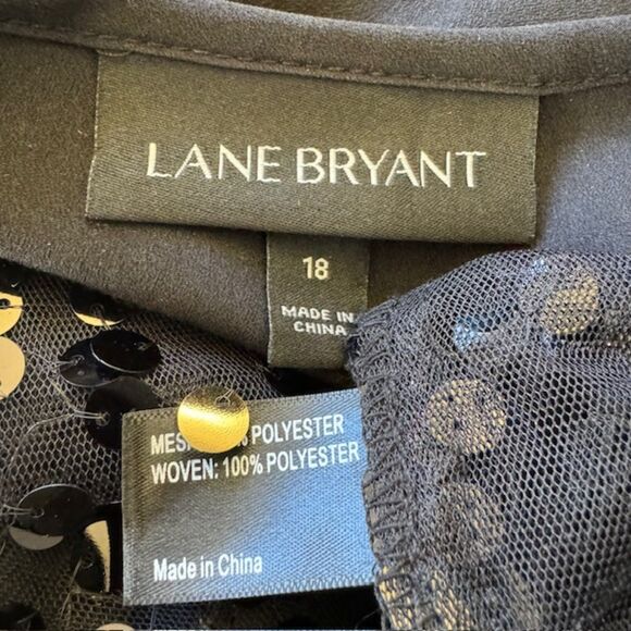 LANE BRYANT BLACK SHEER SEQUIN POPOVER TOP PLUS SIZE 18 NWOT - Picture 10 of 10